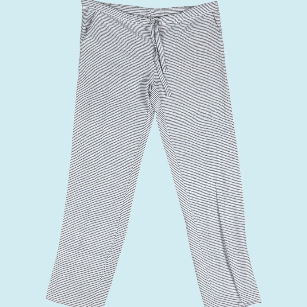 Lemlem Pants Women's Small Blue White Striped Cinched Waist Cotton Handmade